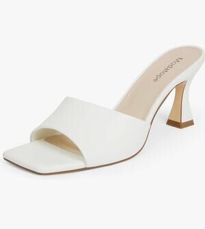 Modatope Womens Heeled Sandals Open Square Toe Heels for Women | Slip On kitten